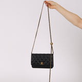 Chanel 2022 Lambskin Pearl Crush Turnlock Wallet on Chain AGHW