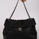Chanel 2011 Black Calfskin Jumbo Flap Bag