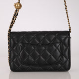 Chanel 2022 Lambskin Pearl Crush Turnlock Wallet on Chain AGHW