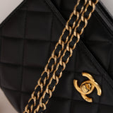 Chanel 2022 Lambskin Pearl Crush Turnlock Wallet on Chain AGHW