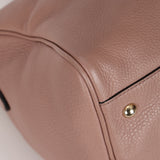 Gucci Taupe Calfskin Bamboo Shopper Medium Boston Bag