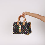 Limited Edition Louis Vuitton Speedy 30 Takashi Murakami Black Multicolor Monogram