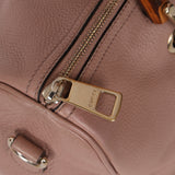 Gucci Taupe Calfskin Bamboo Shopper Medium Boston Bag