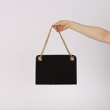 Chanel 1980s Suede Mademoiselle Chain Evening Bag 24K GP
