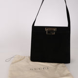 Gucci Black Suede Square G Shoulder Bag