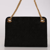 Chanel 1980s Suede Mademoiselle Chain Evening Bag 24K GP