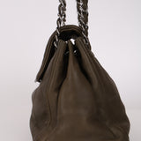 Chanel 2012 Olive Lambskin Hamptons CC Accordion Flap Bag