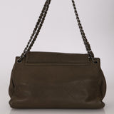 Chanel 2012 Olive Lambskin Hamptons CC Accordion Flap Bag