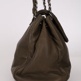 Chanel 2012 Olive Lambskin Hamptons CC Accordion Flap Bag