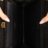 Chanel 1980s Suede Mademoiselle Chain Evening Bag 24K GP