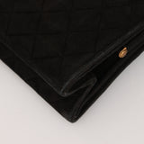 Chanel 1980s Suede Mademoiselle Chain Evening Bag 24K GP
