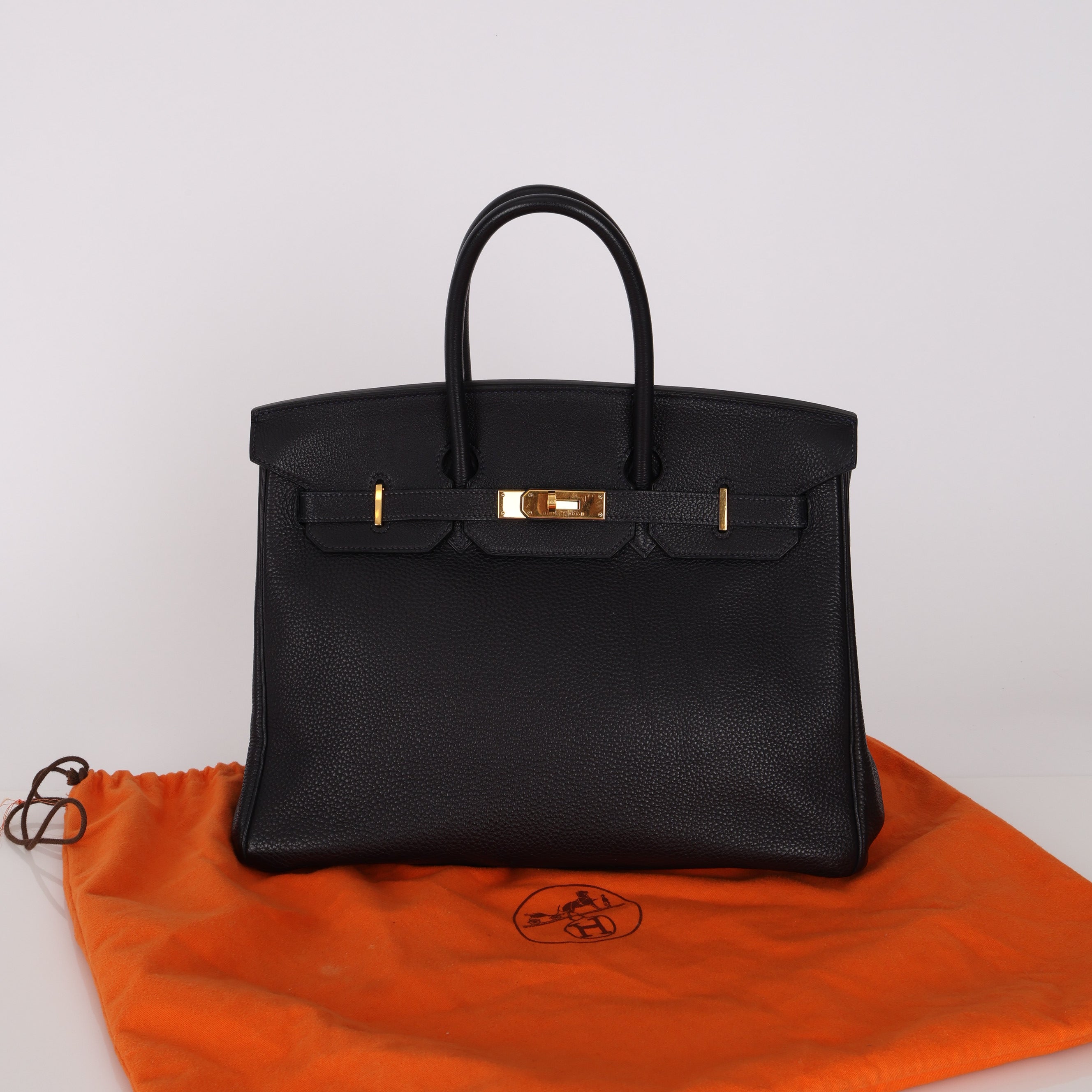 Hermès 1999 Bleu Marine Togo Birkin 35 Retourne GHW