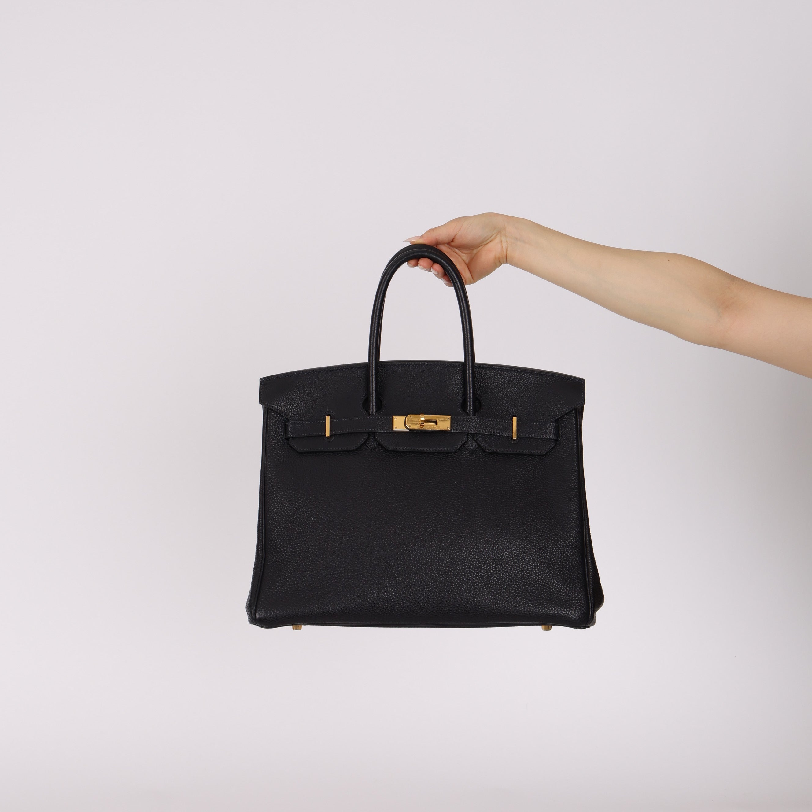 Hermès 1999 Bleu Marine Togo Birkin 35 Retourne GHW