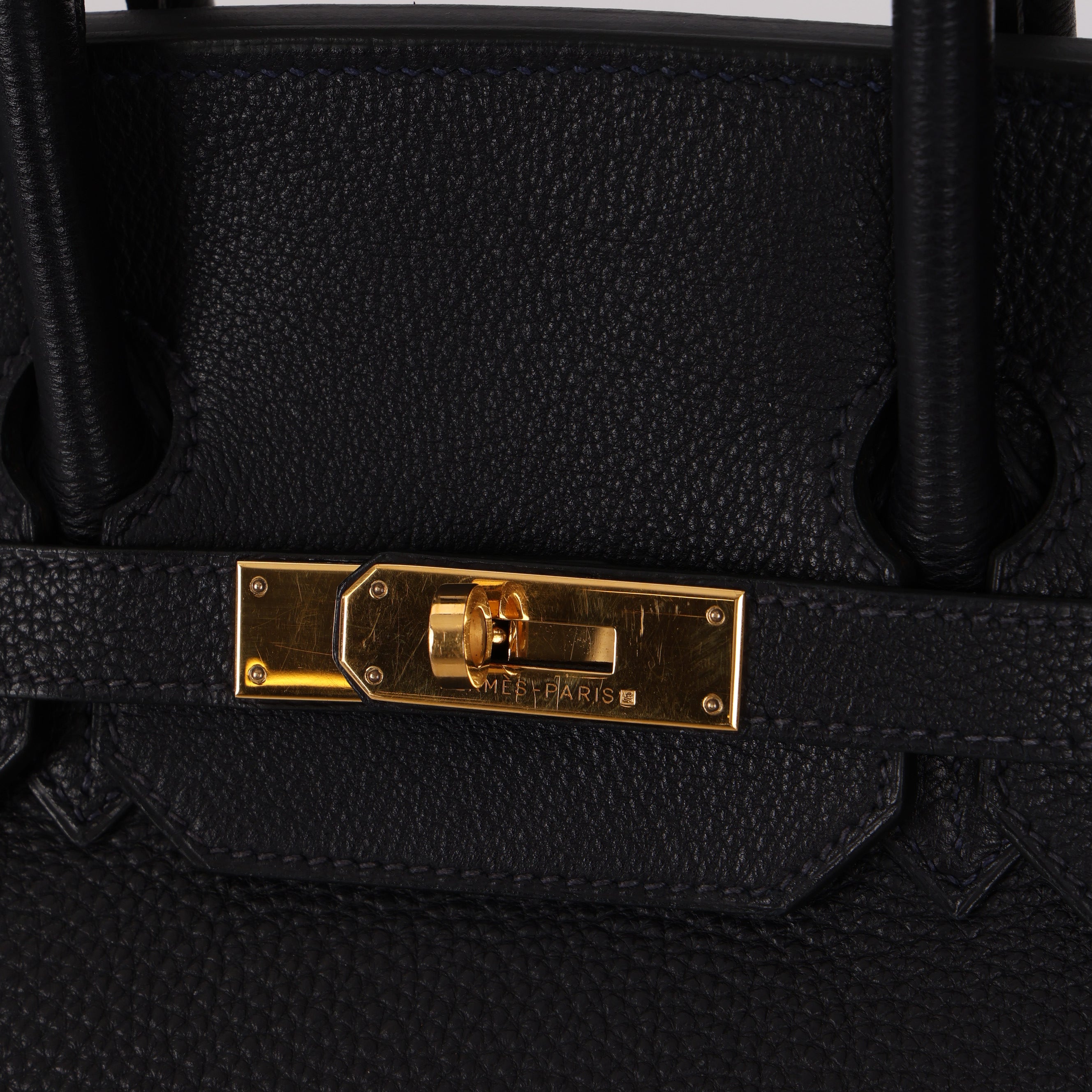 Hermès 1999 Bleu Marine Togo Birkin 35 Retourne GHW
