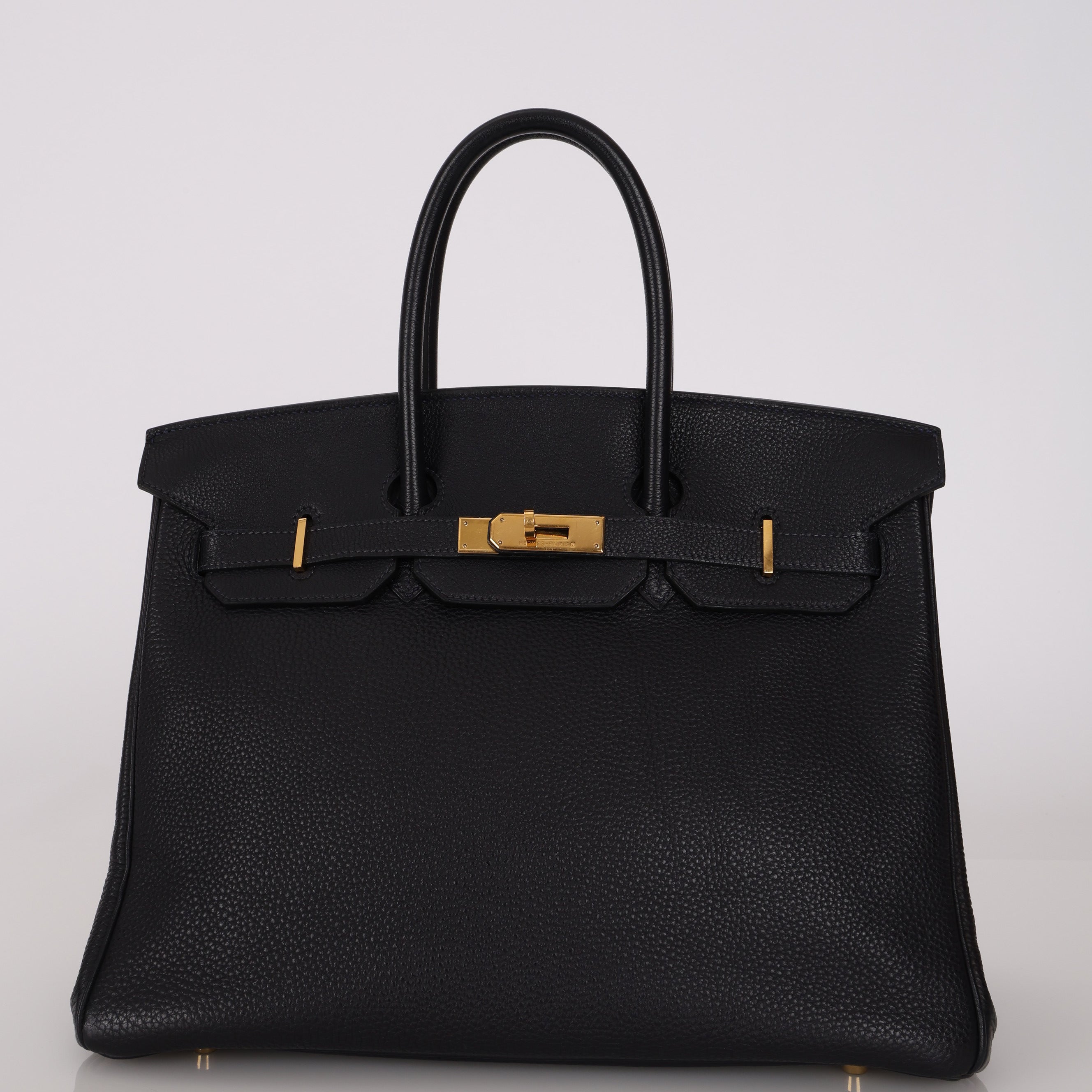 Hermès 1999 Bleu Marine Togo Birkin 35 Retourne GHW