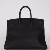 Hermès 1999 Bleu Marine Togo Birkin 35 Retourne GHW