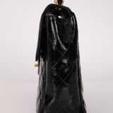 Chanel 1996 Patent XL Logo Maxi Turnlock Single Flap 24K GP