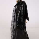 Chanel 1996 Patent XL Logo Maxi Turnlock Single Flap 24K GP