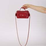 Chanel 2022 Ruby Caviar Polly Pocket East West Top Vanity With Chain