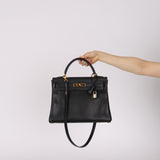 Hermès 1996 Noir Togo Kelly 32 Retourne GHW