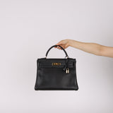 Hermès 1996 Noir Togo Kelly 32 Retourne GHW