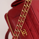 Chanel 2022 Ruby Caviar Polly Pocket East West Top Vanity With Chain