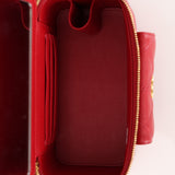 Chanel 2022 Ruby Caviar Polly Pocket East West Top Vanity With Chain