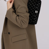 Ultra-Rare Runway Chanel 2004 Velvet East West Chain Stitch Single Flap