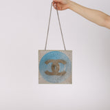 Limited Edition Chanel 1998 Silver Sequin & Nylon CC Tote