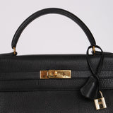 Hermès 1996 Noir Togo Kelly 32 Retourne GHW
