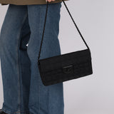 Chanel 2003 East West Black Travel Ligne Flap Bag