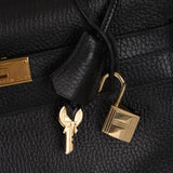 Hermès 1996 Noir Togo Kelly 32 Retourne GHW