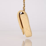 Chanel 2020 Butter Yellow Lambskin Belt Bag Card Holder on Chain