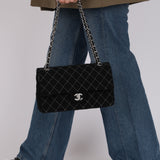 Limited Edition Chanel 2023 Chain Tweed Medium Classic Double Flap Bag