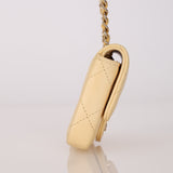 Chanel 2020 Butter Yellow Lambskin Belt Bag Card Holder on Chain