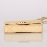 Chanel 2020 Butter Yellow Lambskin Belt Bag Card Holder on Chain