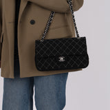 Limited Edition Chanel 2023 Chain Tweed Medium Classic Double Flap Bag