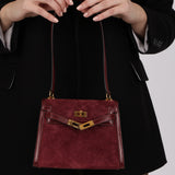 Ultra-Rare Hermès 1981 Bordeaux Veau Doblis and Box Mini Kelly 20 Sellier GHW