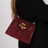 Ultra-Rare Hermès 1981 Bordeaux Veau Doblis and Box Mini Kelly 20 Sellier GHW