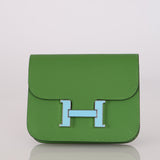 Limited Edition Hermès 2024 Vert Yucca Epsom Constance Slim Wallet PHW
