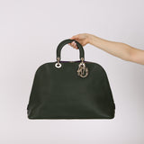 Dior 2012 Forest Green Large Dome Zip Tote