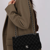 Limited Edition Chanel 2023 Chain Tweed Medium Classic Double Flap Bag