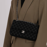 Limited Edition Chanel 2023 Chain Tweed Medium Classic Double Flap Bag