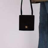 Chanel 1998 Multi Strap Microsuede Turn-Lock Flap Bag 24K GP