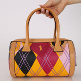 Christian Dior 2004 Multicolor Argyle Round Boston