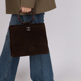 Chanel 1998 Chocolate Suede Resin Top Handle