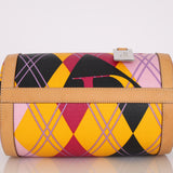 Christian Dior 2004 Multicolor Argyle Round Boston