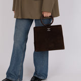 Chanel 1998 Chocolate Suede Resin Top Handle
