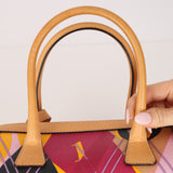 Christian Dior 2004 Multicolor Argyle Round Boston
