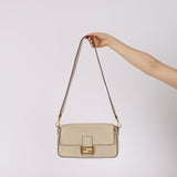 Fendi Creme Cuoio Romano Selleria Baguette